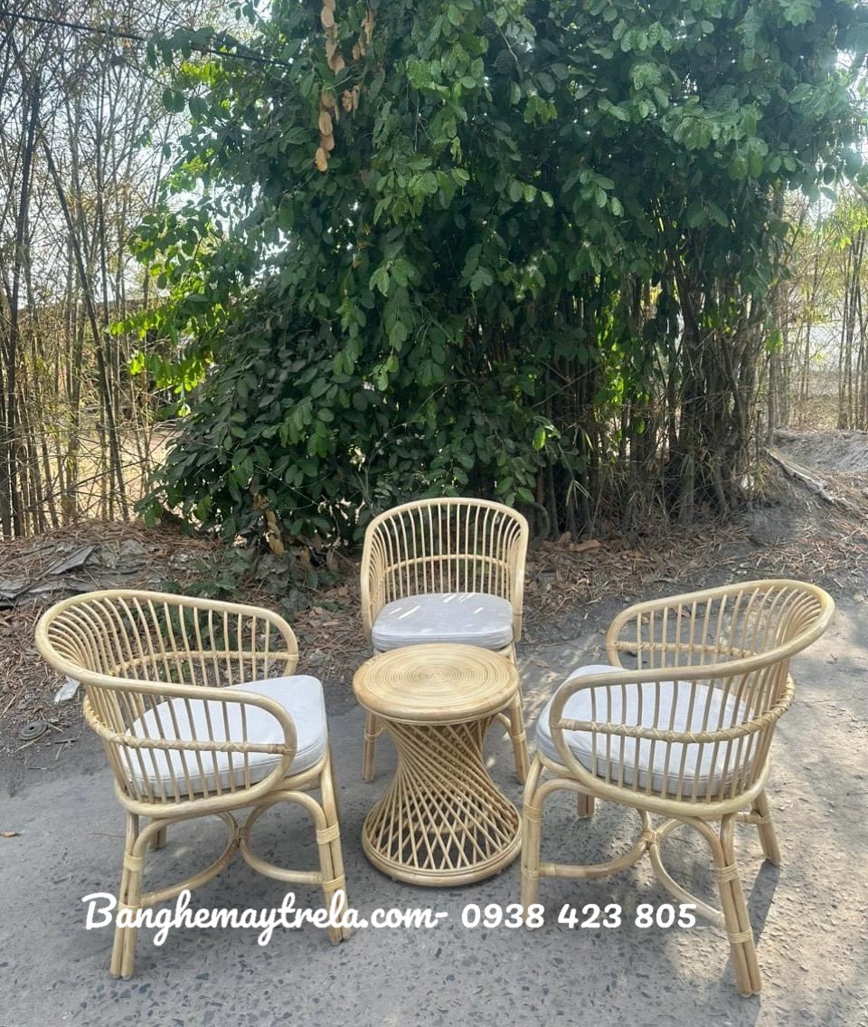 Bộ bàn ghế mây tự nhiên phòng ngủ